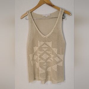 Beige Knit Sleeveless Top